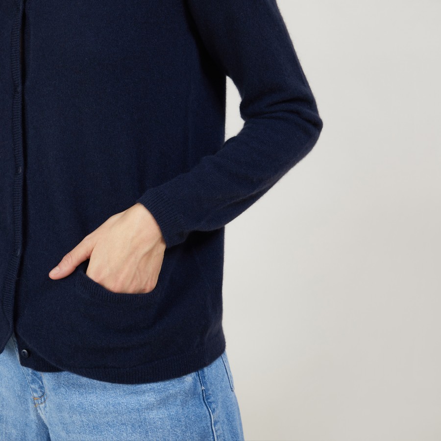 Round neck cashmere cardigan - Ballet