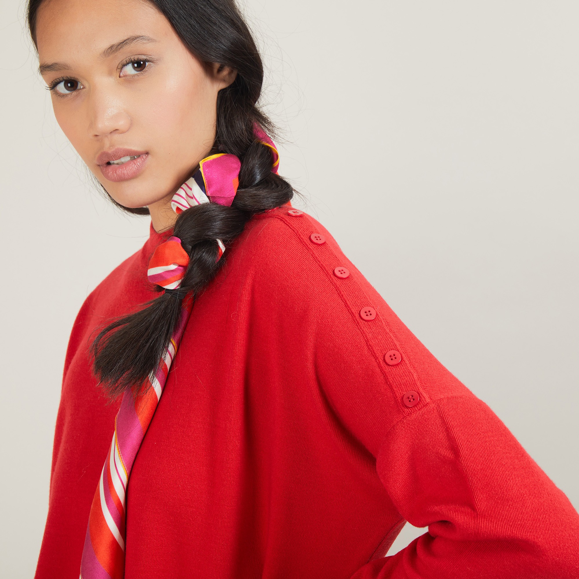 Buttoned shoulder wool sweater - Gipsy