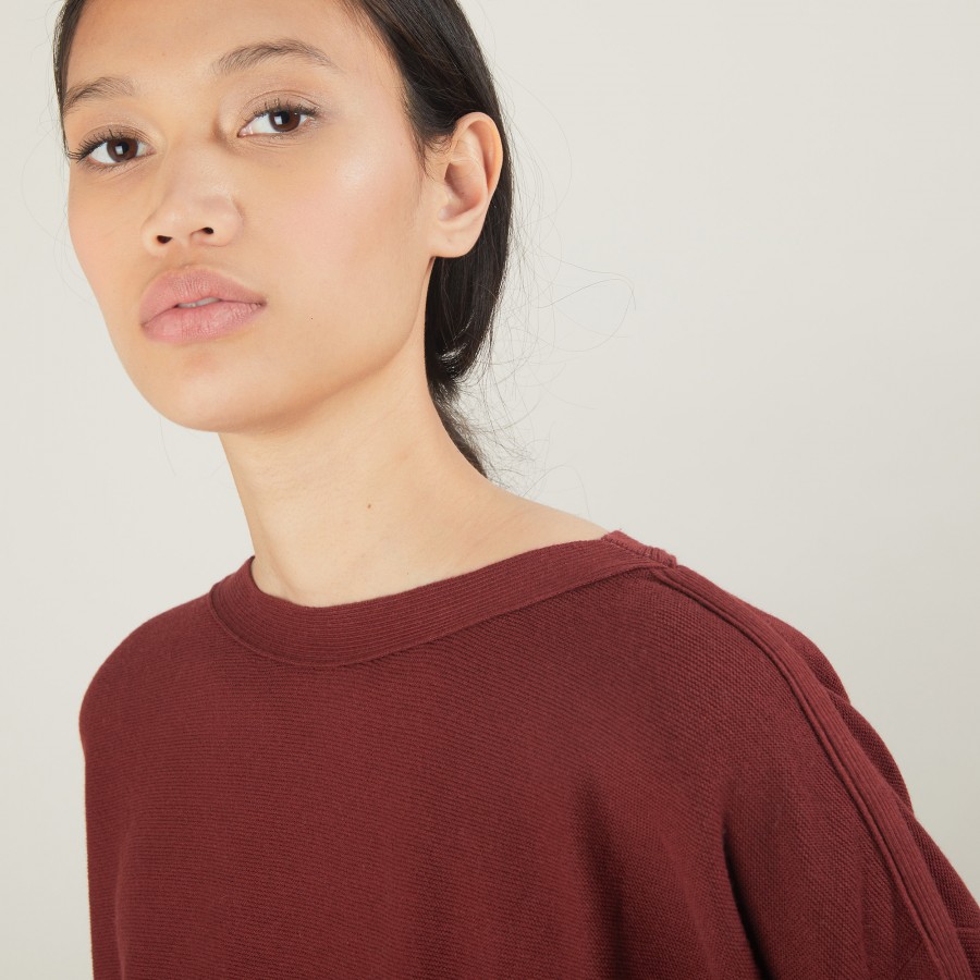 Suéter de algodão e cashmere com gola canoa - Felice