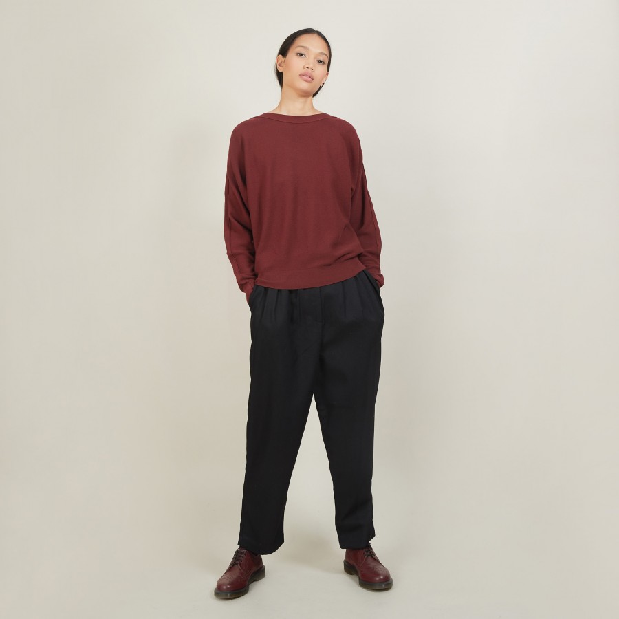 Suéter de algodão e cashmere com gola canoa - Felice