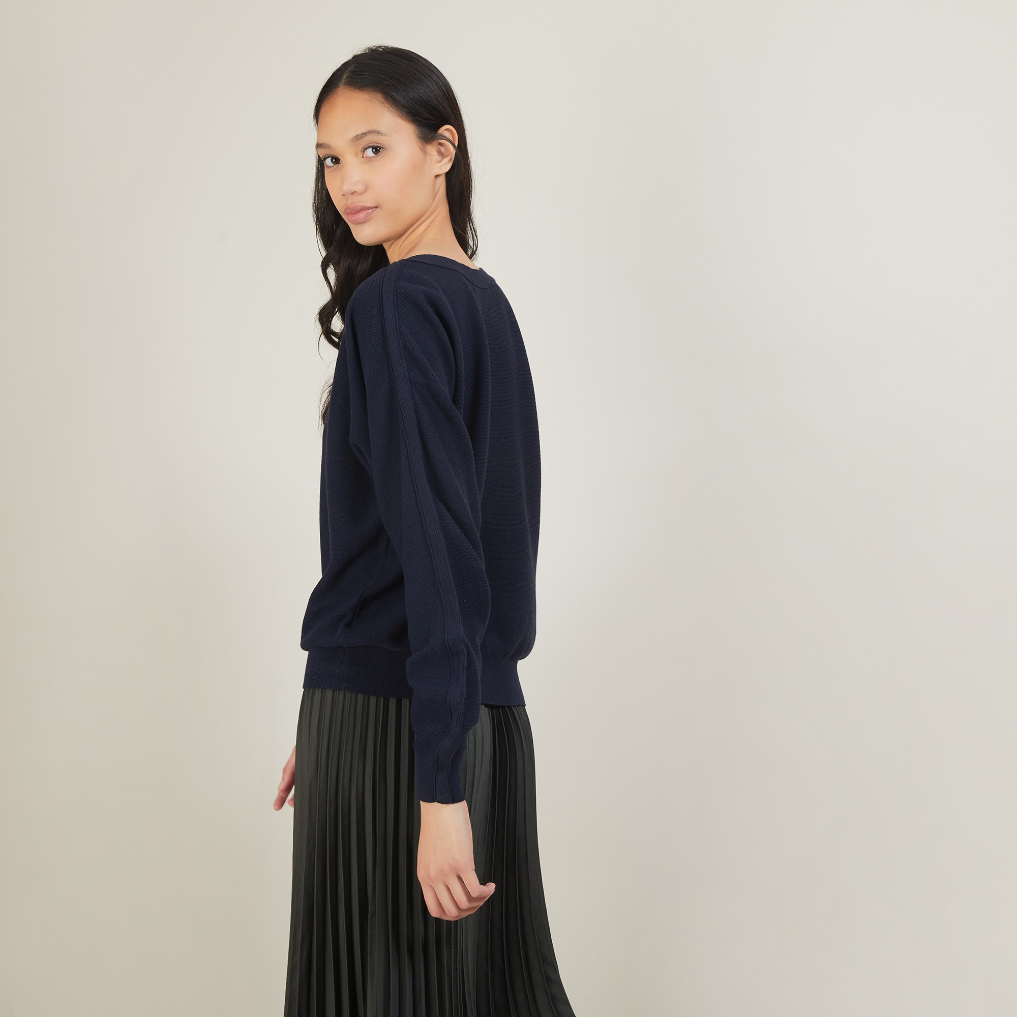 Pull col bateau en coton cachemire - Felice 