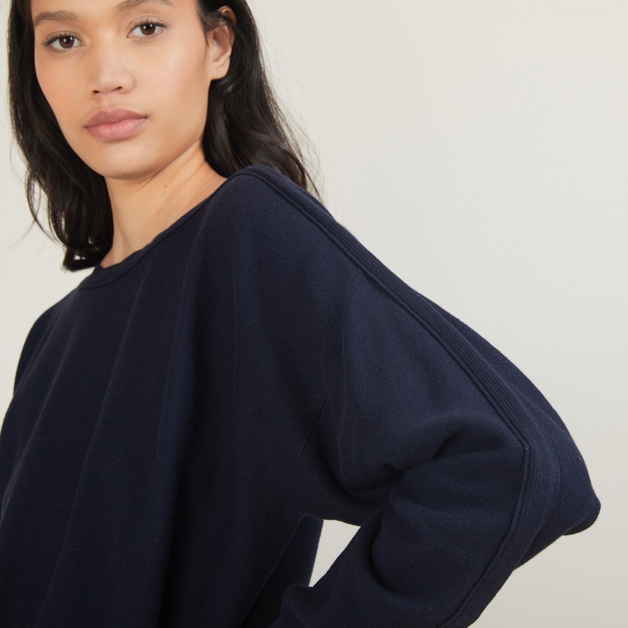 Cotton cashmere boat neck sweater - Felice