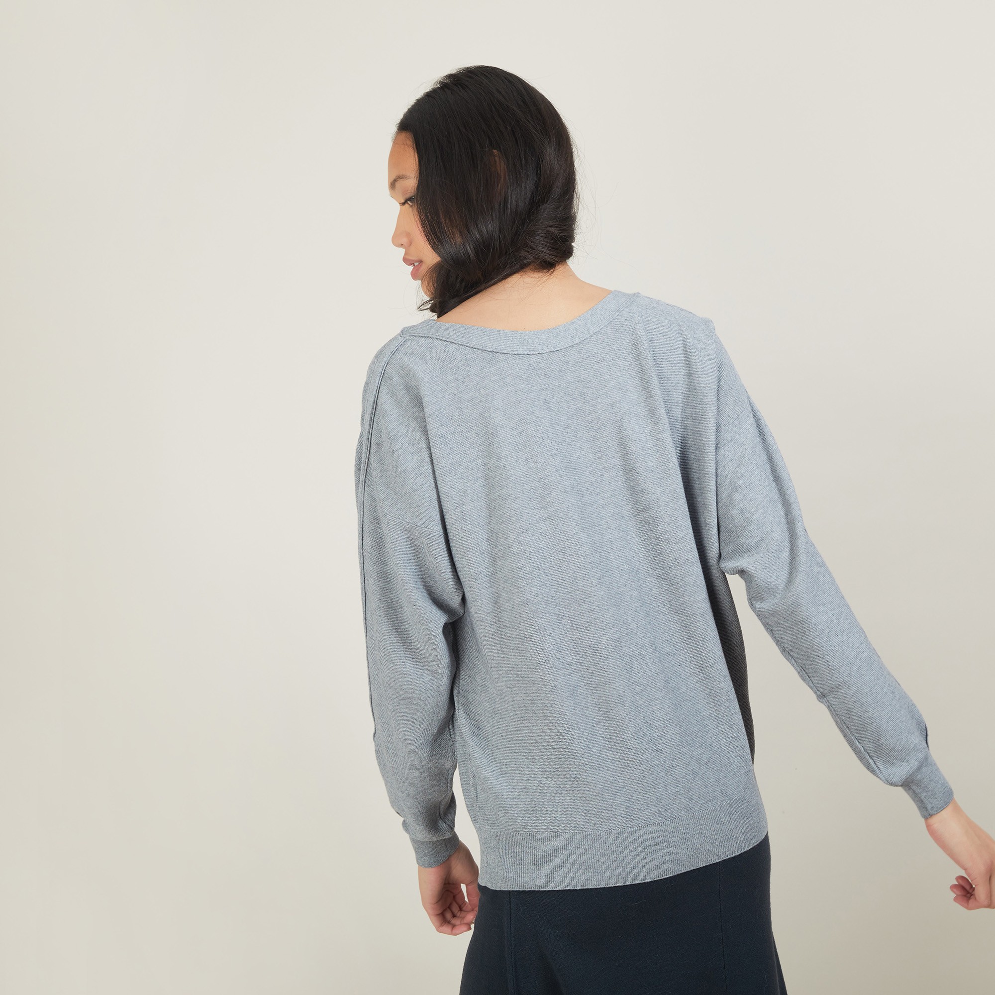 Cotton cashmere boat neck sweater - Felice