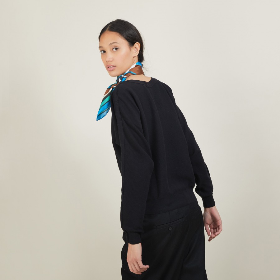 Cotton cashmere boat neck sweater - Felice