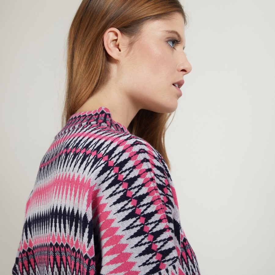 Wool sweater with Aztec patterns - Fidji