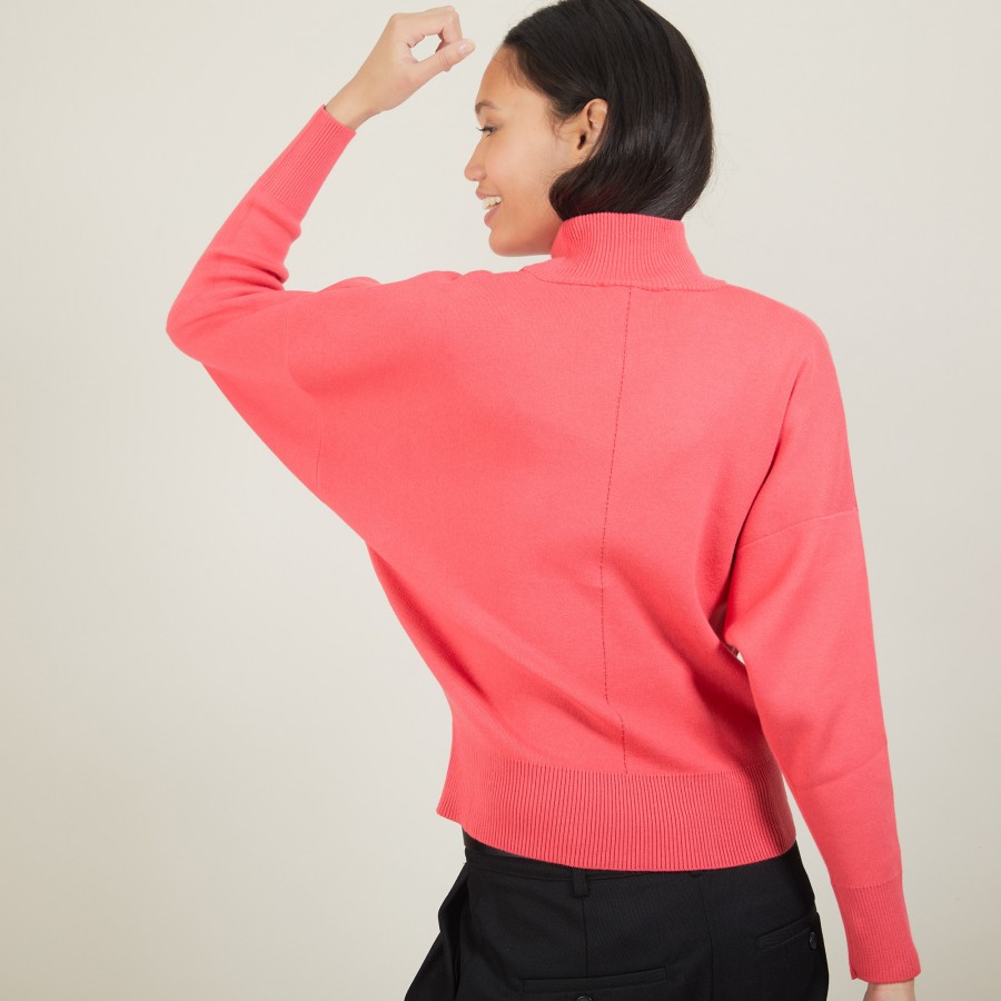 Cotton cashmere high neck sweater - Fanny