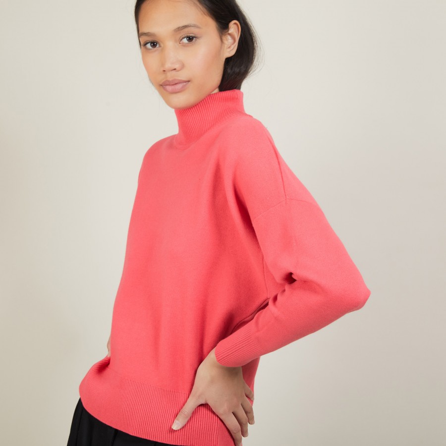 Cotton cashmere high neck sweater - Fanny