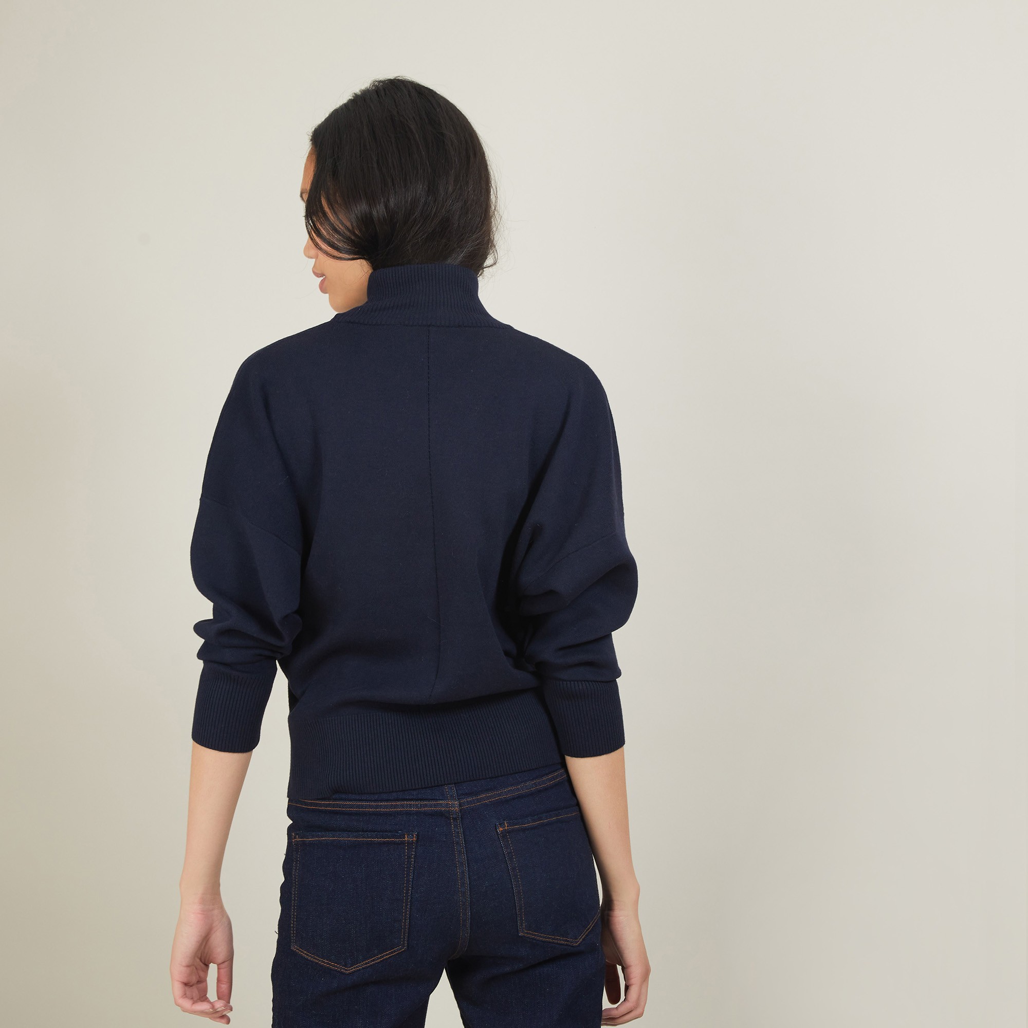 Pull col montant en coton cachemire - Fanny