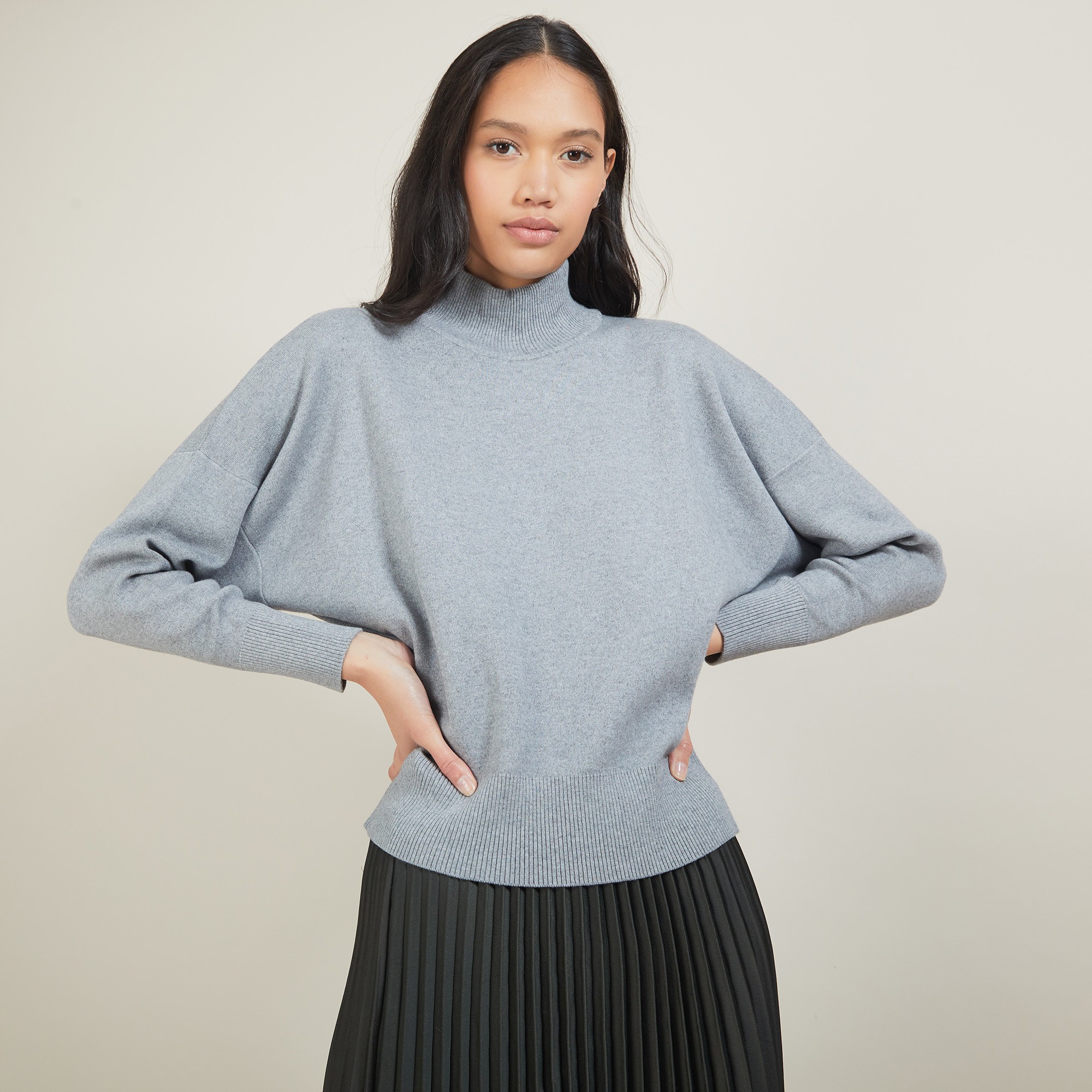 Pull col montant en coton cachemire - Fanny