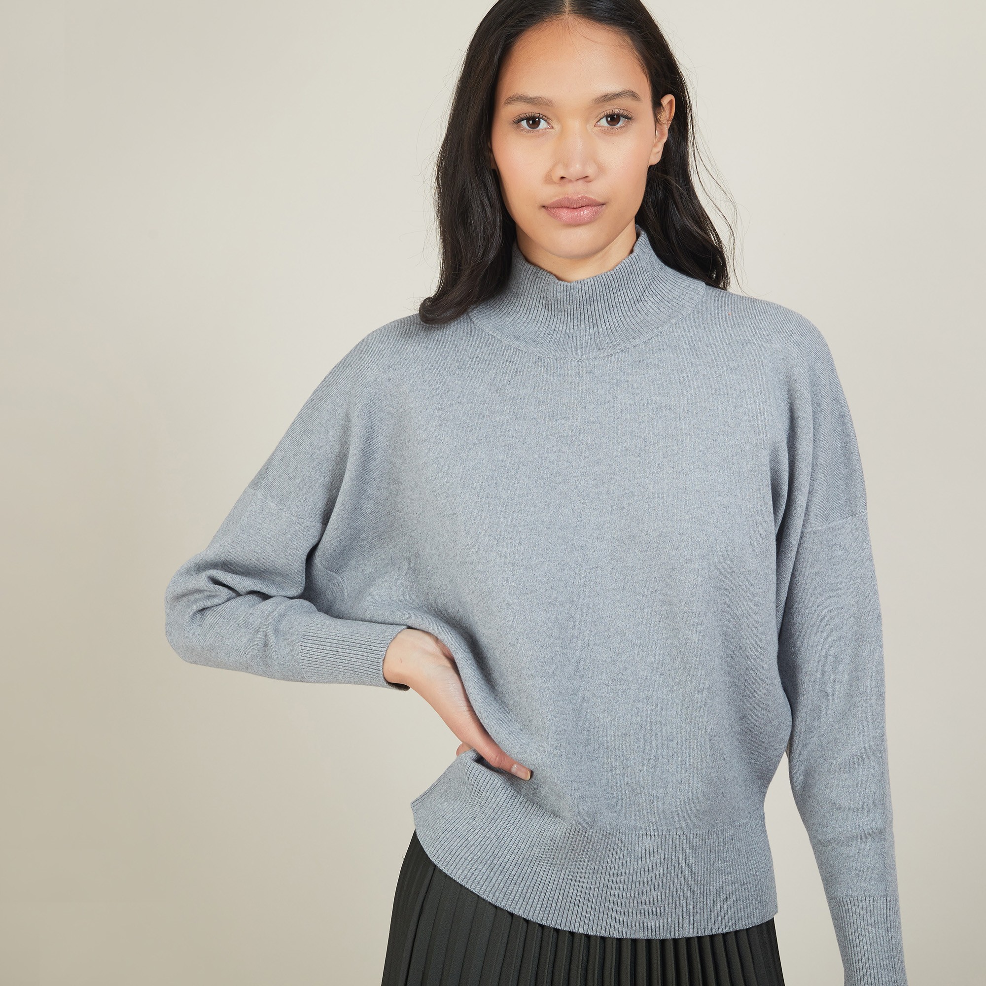 Cotton cashmere high neck sweater - Fanny