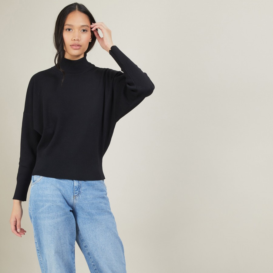 Suéter de gola alta de algodão e cashmere - Fanny