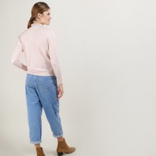 Wool and silk sweater with fancy collar - Florina