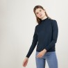 Pull col fantaisie en laine et soie - Florina 7011 ombre - 10 Gris foncé