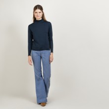 Wool and silk sweater with fancy collar - Florina