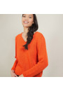 Pull col v en laine et soie - Blovis 7081 fusion - 15 Orange