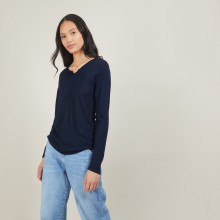 Pull col tunisien en Bambou Cachemire