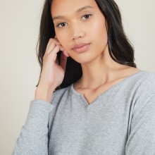 Pull col tunisien en Bambou Cachemire