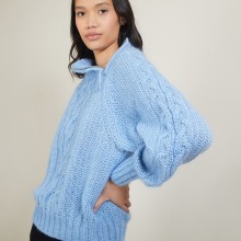 Zipped high-neck mohair sweater - Gilda