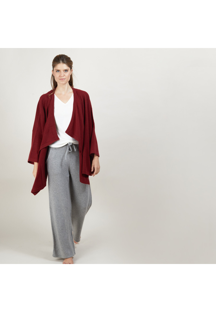 Gilet oversize en cachemire - Blondine 7082 grenat - 51 Bordeaux