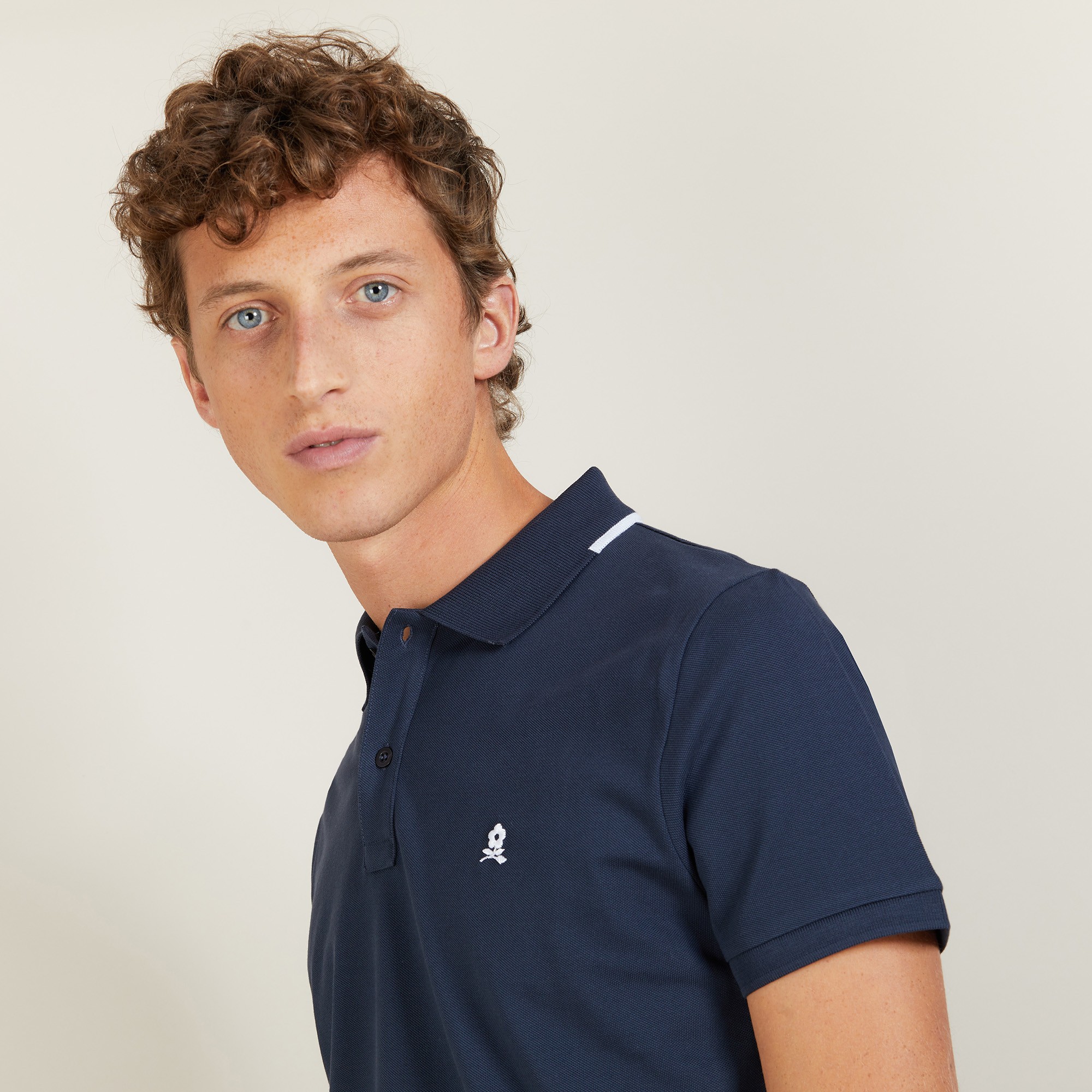 Short-sleeved cotton pique polo shirt - Babel