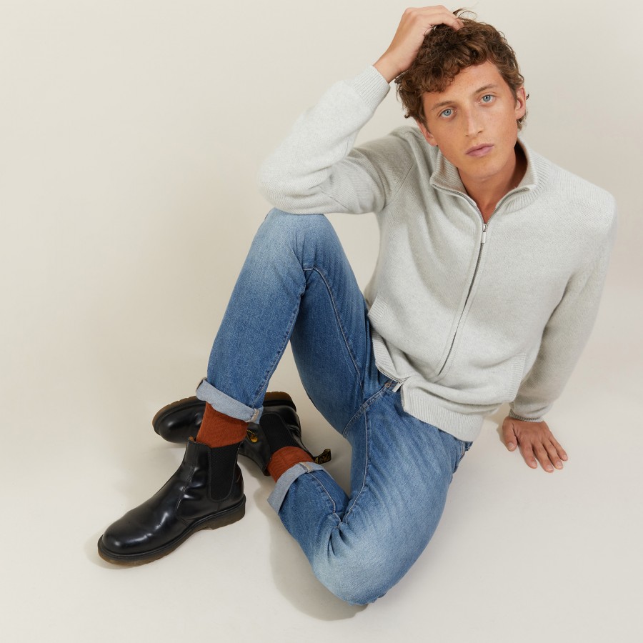 Cardigan de cashmere com zíper e 4 camadas - Balthazar