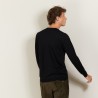 Pull col rond en laine et soie - Barsam 7010 noir - 01 Noir