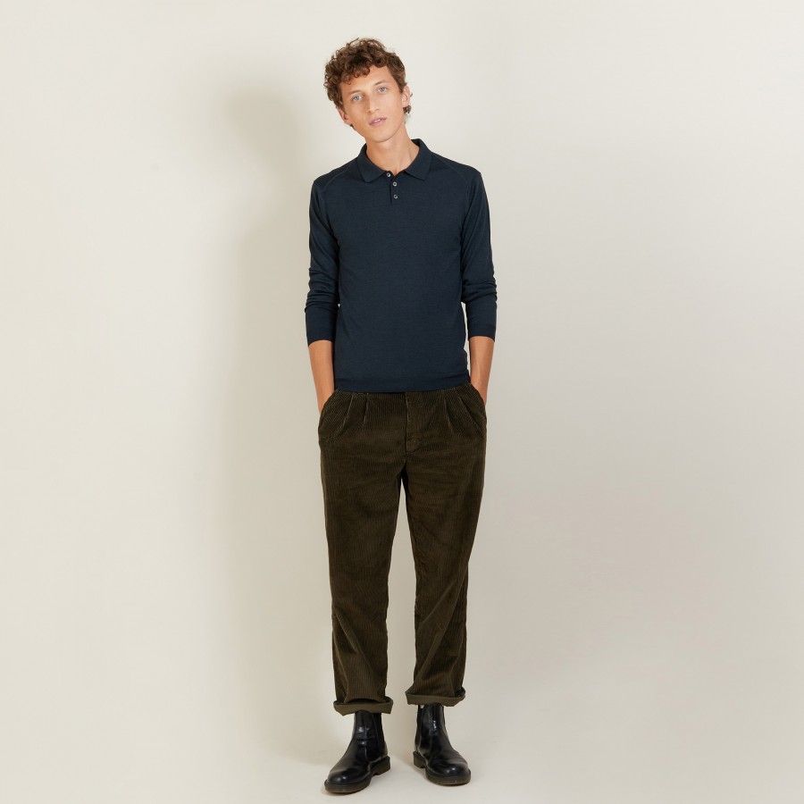 Wool and silk polo shirt - Bartev