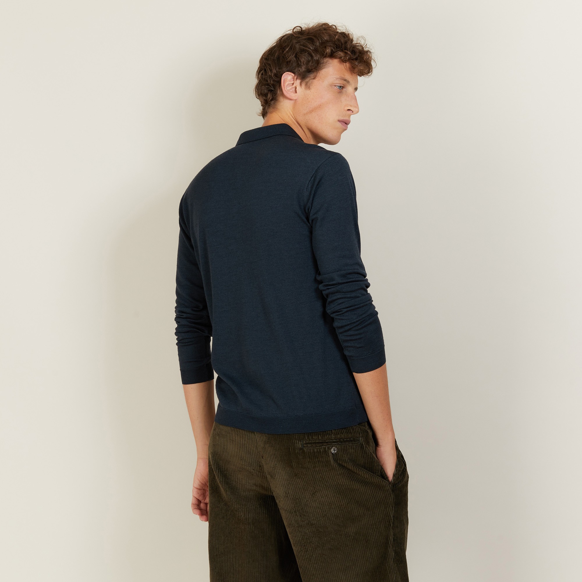 Polo en laine et soie - Bartev 7011 ombre - 10 Gris foncé