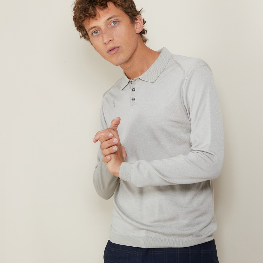 Wool and silk polo shirt - Bartev