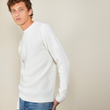 Pull col rond en cachemire 4 fils - Liverpool 7012 volute - 09 Gris moyen