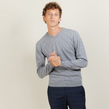 Pull col V en cachemire - Benjamin 7010 noir - 01 Noir