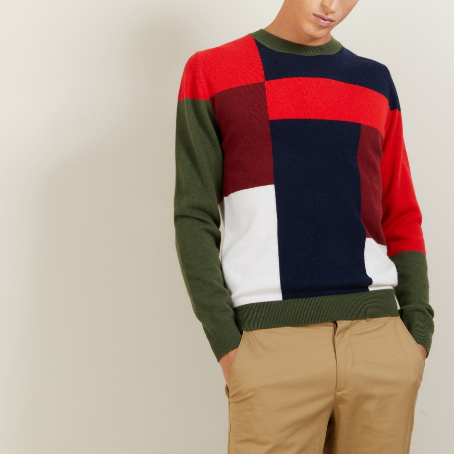 Suéter de cashmere com estampa geométrica - Lima