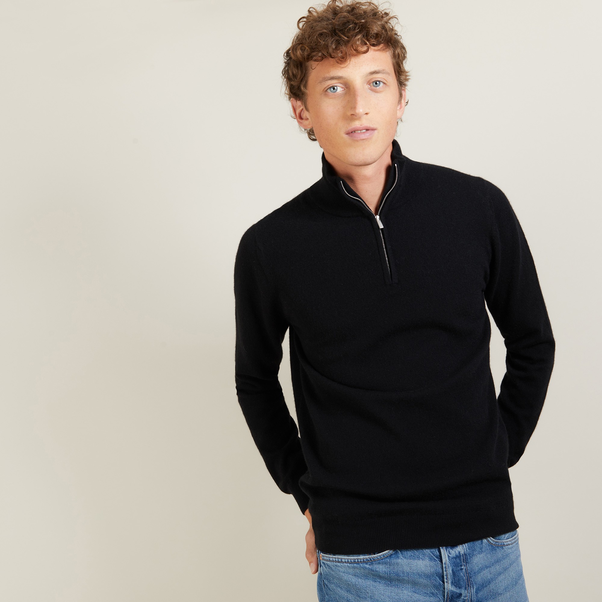 Cashmere sweater with zip neck - BLAISE