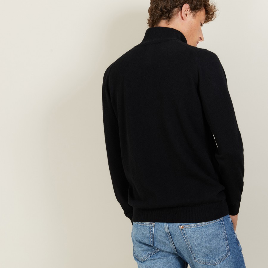 Cashmere sweater with zip neck - Emile