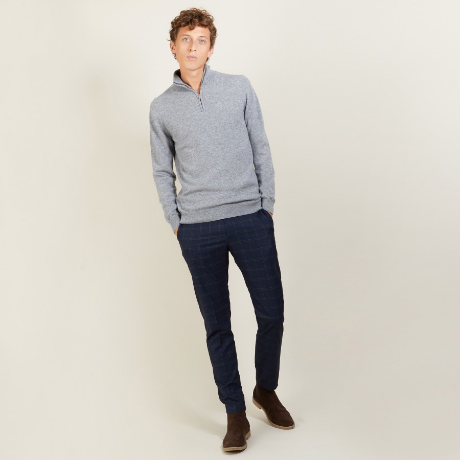 Suéter de cashmere com zíper na gola - Emile