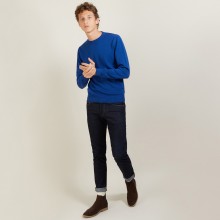 Pull col rond en coton cachemire - Burton 7042 fregate - 48 Bleu roi
