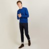 Pull col rond en coton cachemire - Burton 7042 fregate - 48 Bleu roi