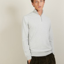 Cashmere sweater with zip neck - BLAISE
