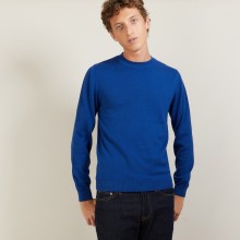 Pull col rond en coton cachemire - Burton 7042 fregate - 48 Bleu roi