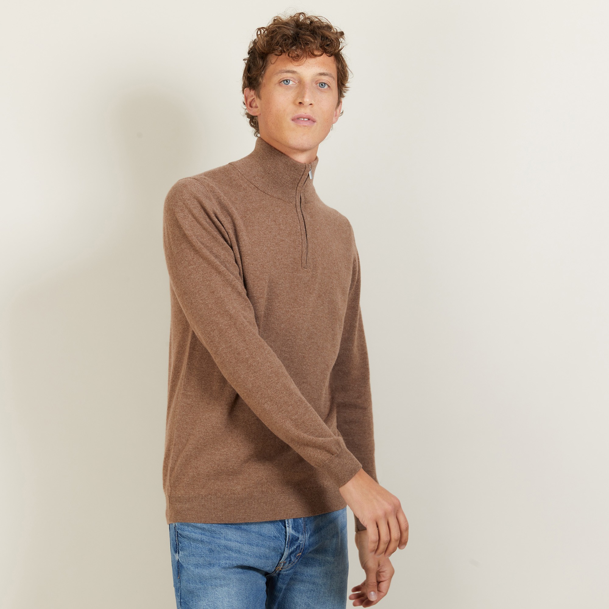 Cashmere sweater with zip neck - BLAISE