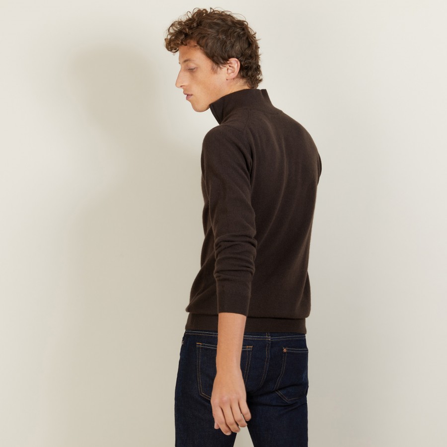 Suéter de cashmere com zíper na gola - Emile