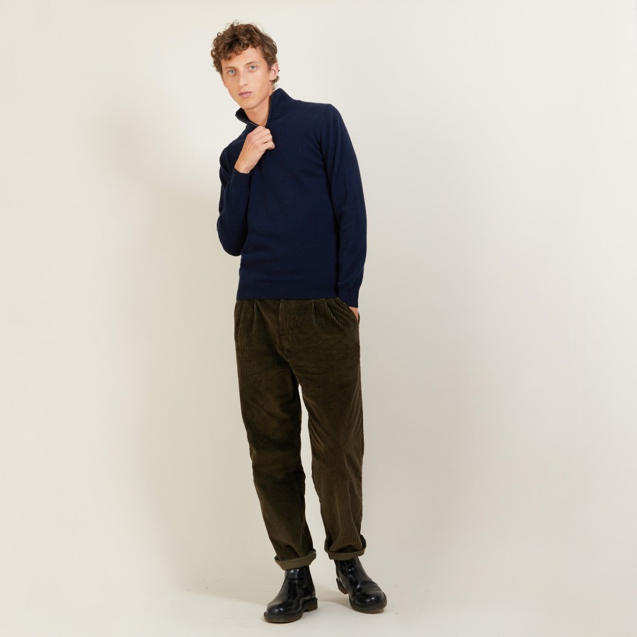 Suéter de cashmere com zíper na gola - Emile