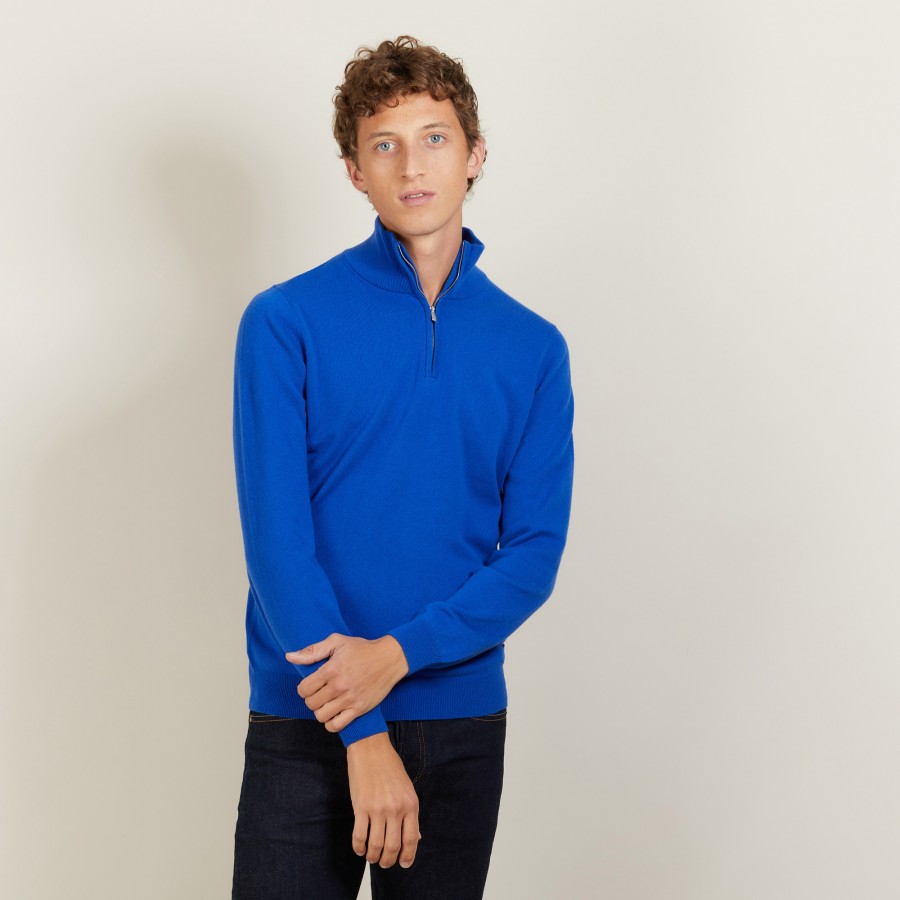 Cashmere sweater with zip neck - Emile