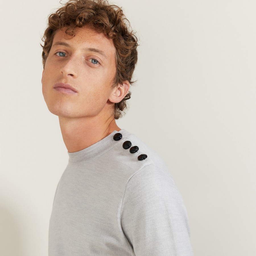 Wool sweater with buttons - Legende