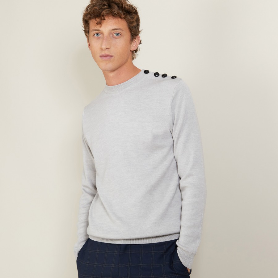 Wool sweater with buttons - Legende