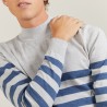Striped wool sweater with high neck collar - Lazar