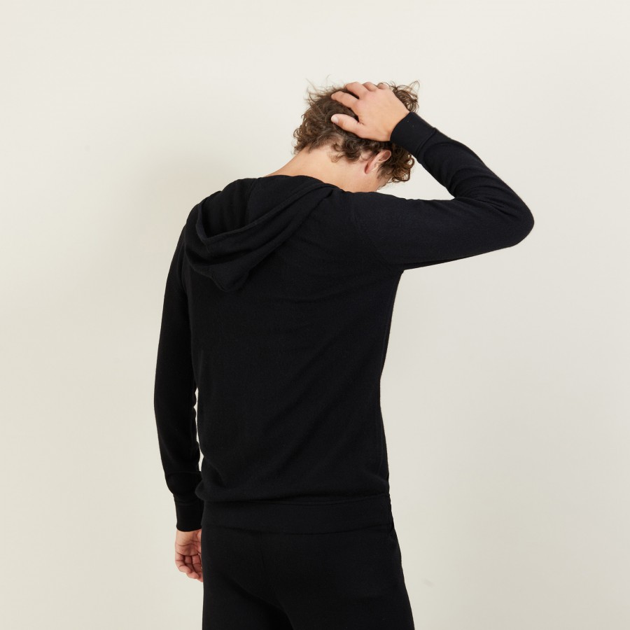 Zipped cashmere hooded jacket - Emilien