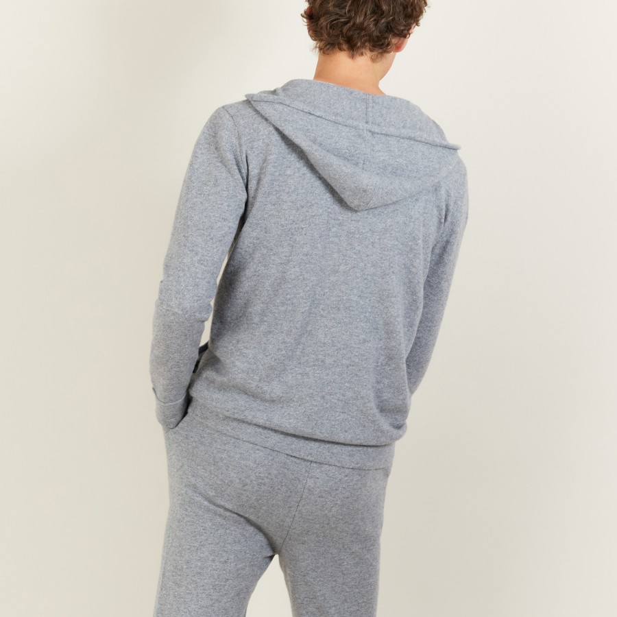 Jaqueta de cashmere com capuz e zíper - Emilien