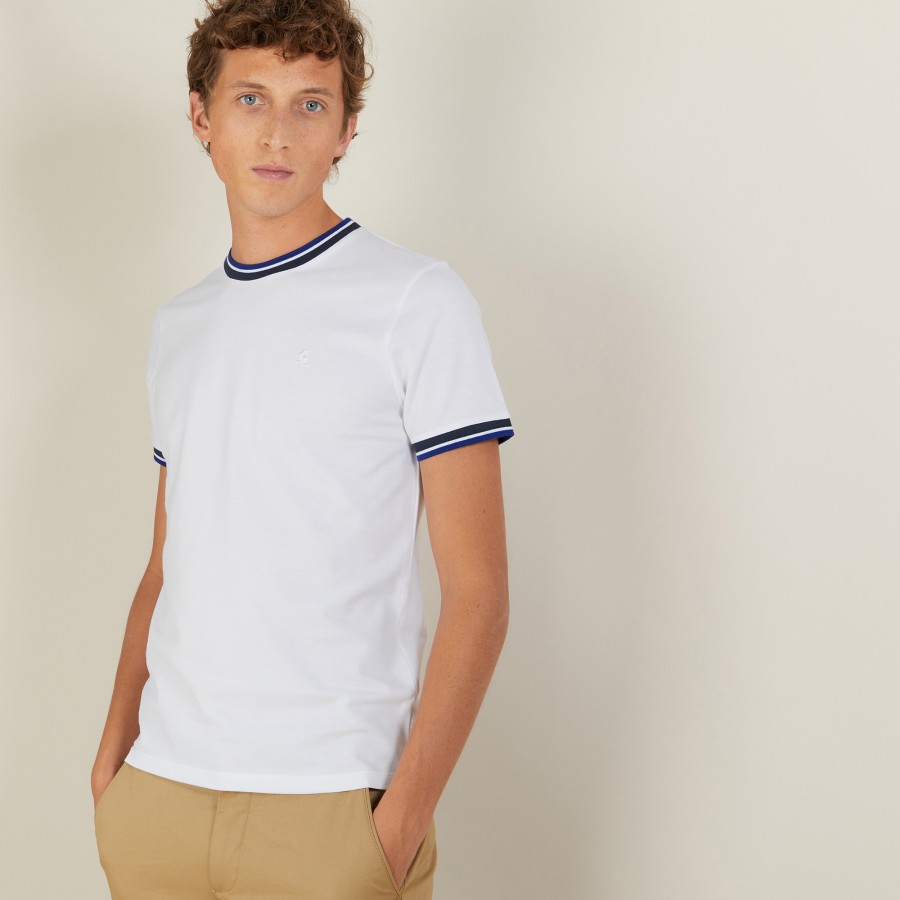 Tri-color pique cotton t-shirt - Duc