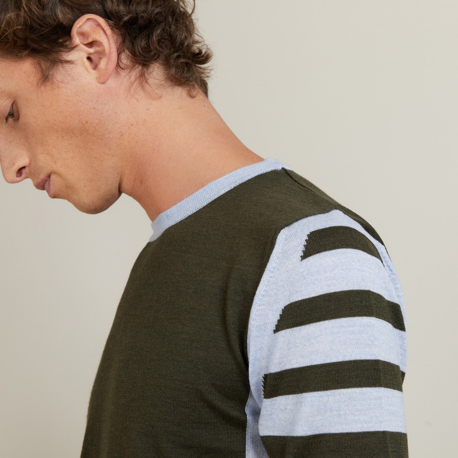 Suéter de lã listrado bicolor - Leo